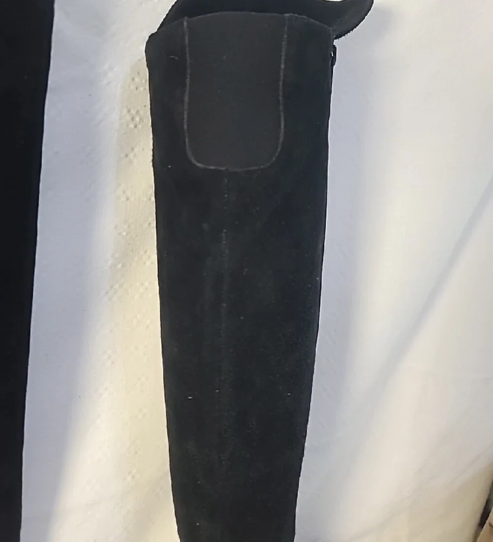 Women's Stuart Weitzman Black Suede Knee-High Stiletto Boots